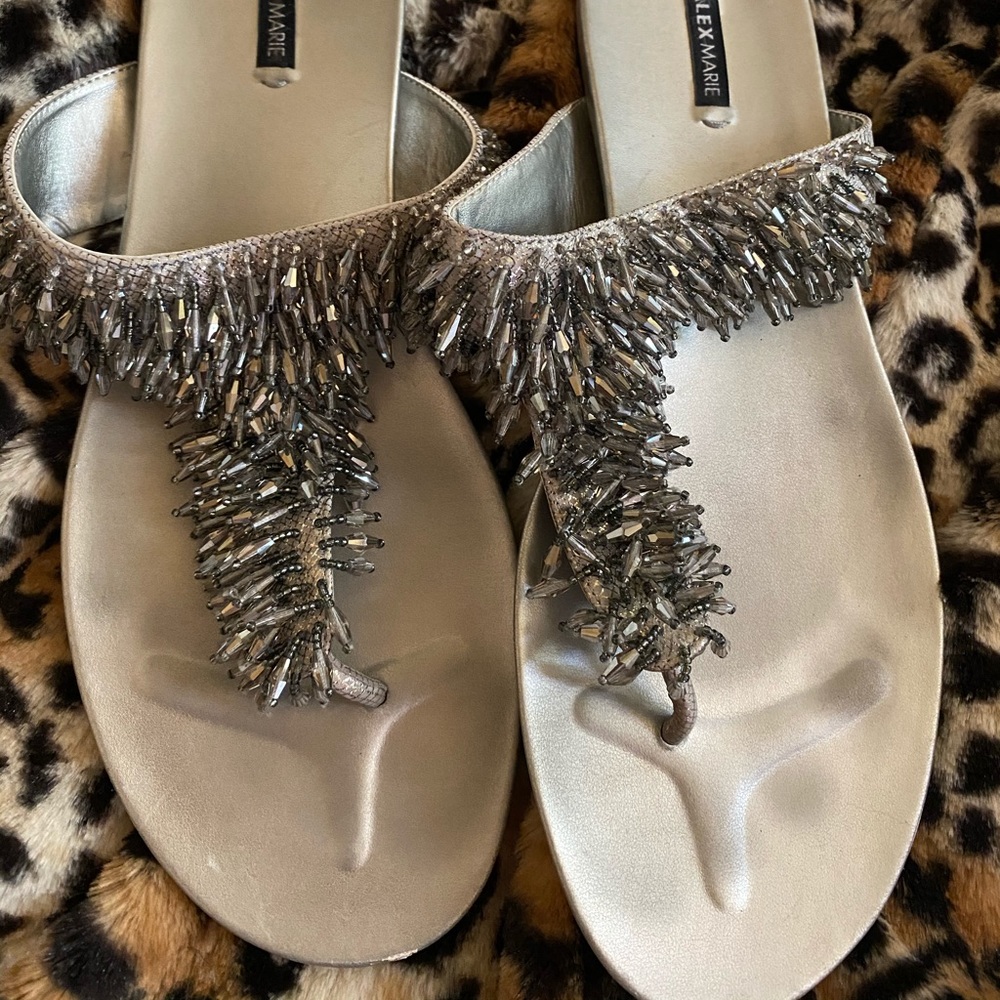 Alex Maria sandals with lots of beaded jewels